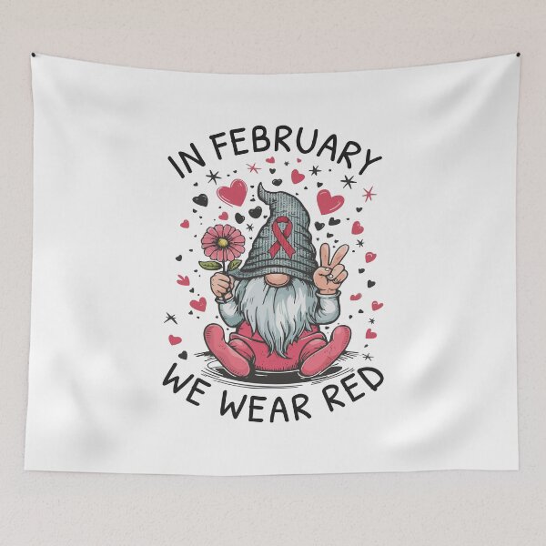 Item preview, In February We Wear Red Heart Health Awareness designed and sold by HandicraftArt.