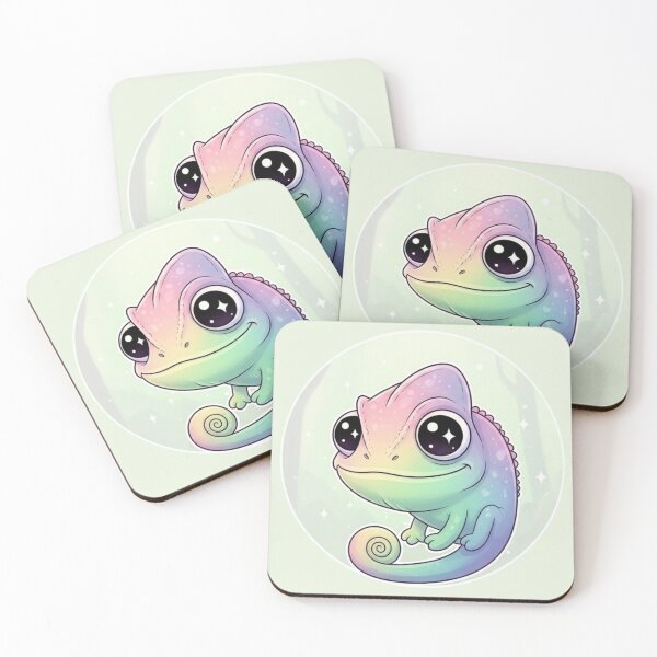 Item preview, Cute Rainbow Chameleon – Kawaii Pastel Animal Illustration designed and sold by soletstudio.