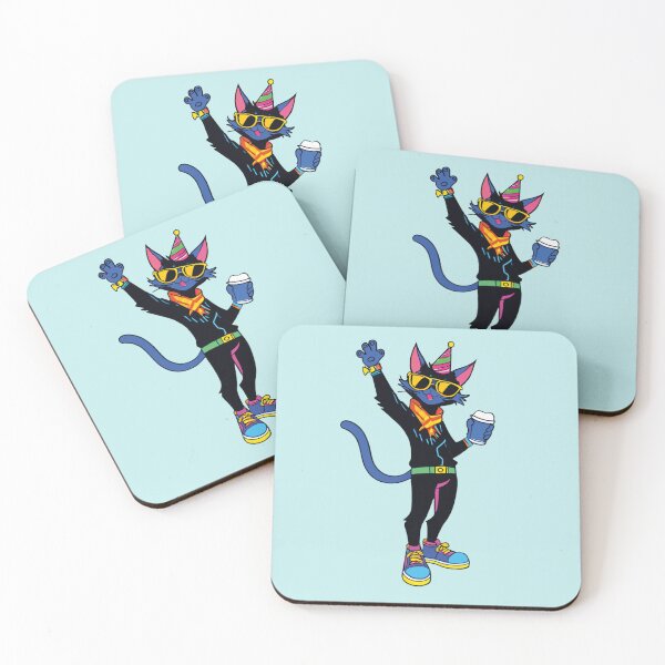 Item preview, Party Cat with Sunglasses and Drink designed and sold by DesignMapachiss.
