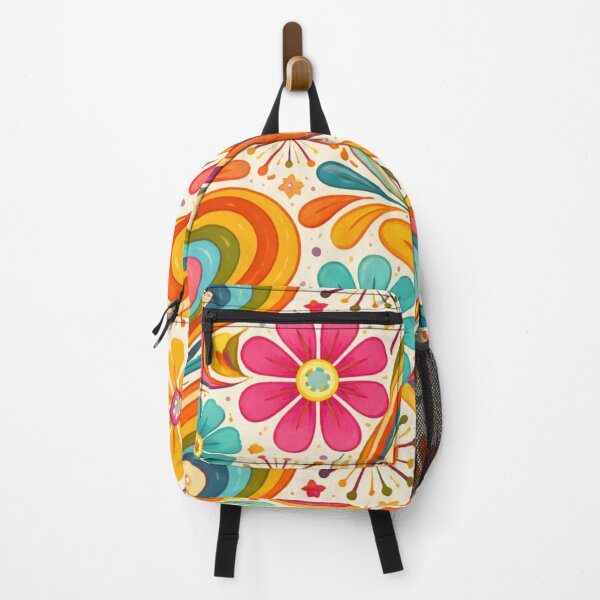 Item preview, Seamless 1960s Psychedelic Floral Swirl Pattern – Bold Groovy Rainbow Paisley Repeat designed and sold by Cleora Visuals.