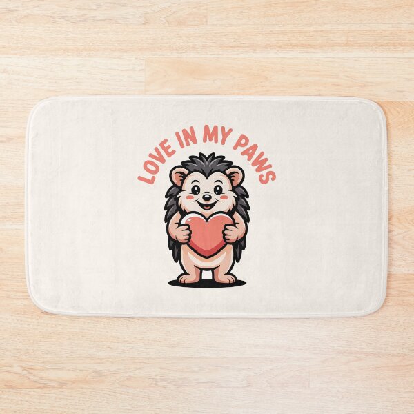 Item preview, Love in My Paws – Cute Hedgehog Holding Heart Valentine Ilustration designed and sold by NaturEdeN.