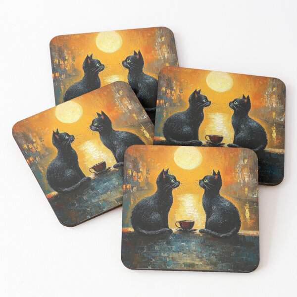 Item preview, Two Cats Moonlight Tea designed and sold by Erika Kaisersot.