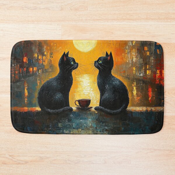 Item preview, Two Cats Moonlight Tea designed and sold by Erika Kaisersot.