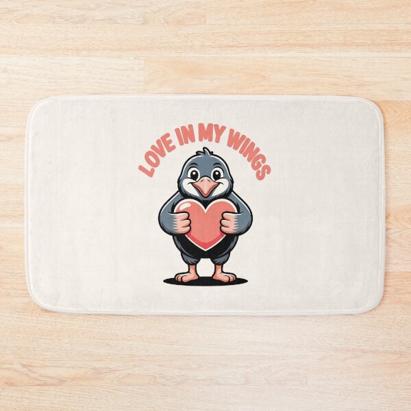 Item preview, Love in My Wings – Cute Kiwi Bird Holding Heart Valentine Ilustration designed and sold by NaturEdeN.