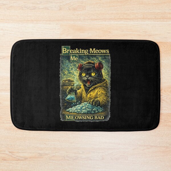 Item preview, Breaking Meows – Meowsing Bad Retro Cat Parody designed and sold by PureXpress.