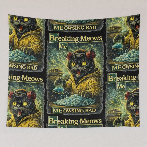 Item preview, Breaking Meows – Meowsing Bad Retro Cat Parody designed and sold by PureXpress.
