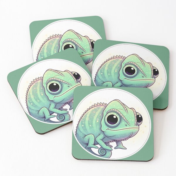 Item preview, Cute Kawaii Chameleon – Adorable Pastel Lizard Illustration designed and sold by soletstudio.