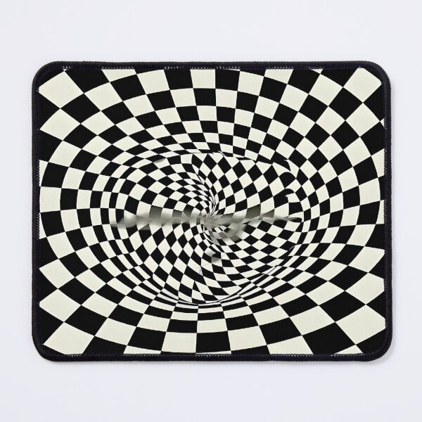 Item preview, Stunning black and white optical illusion with swirling checkerboard pattern designed and sold by Creative88Art.