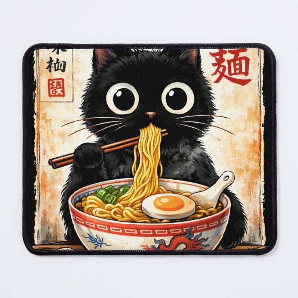 Item preview,  Kawaii Ramen Cat Retro Japanese Noodles Artwork designed and sold by Kladhadredo.
