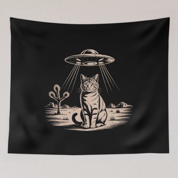 Item preview, Vintage UFO Cowboy Cat Wild West Kitten designed and sold by faridman.