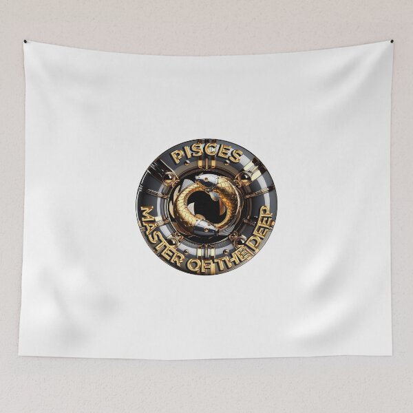 Item preview, Pisces Master of the Deep — Golden Cybernetic Fish Zodiac designed and sold by InFrameVision.