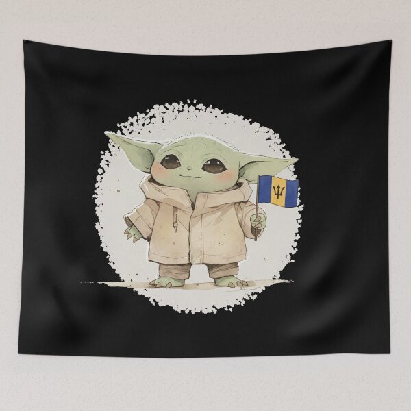 Item preview, BABY YODA BARBADOS FLAG designed and sold by LIS AND MELIVERSO.