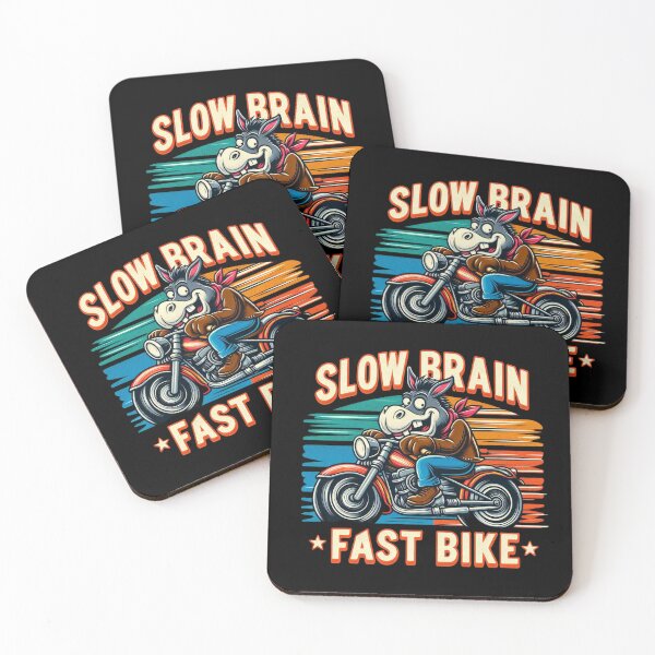 Item preview, Donkey Motorcycle Retro - Slow Brain Fast Bike Mascot designed and sold by Zoo-Moo.