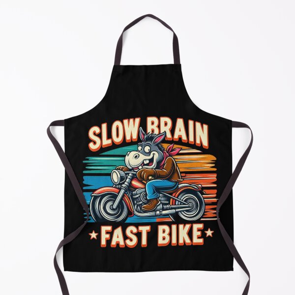Item preview, Donkey Motorcycle Retro - Slow Brain Fast Bike Mascot designed and sold by Zoo-Moo.