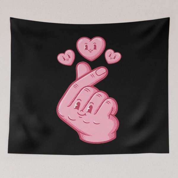 Item preview, Kpop Korean Music Cute Finger Heart Love Anime designed and sold by LuminOrb.