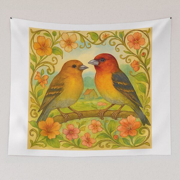 Item preview, Colorful Finch in Blooming Countryside #5 designed and sold by Helios Be. Lavsh.