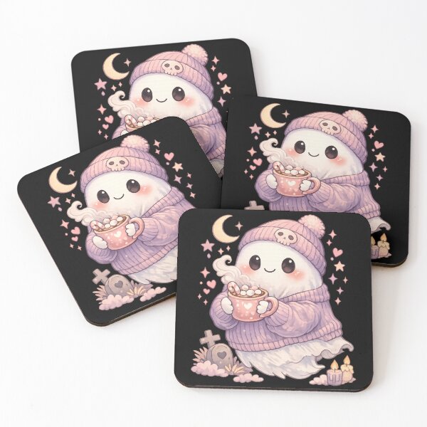 Item preview, Cozy Little Ghost — Soft Spooky Comfort with Warm Cocoa designed and sold by Mouraludia.
