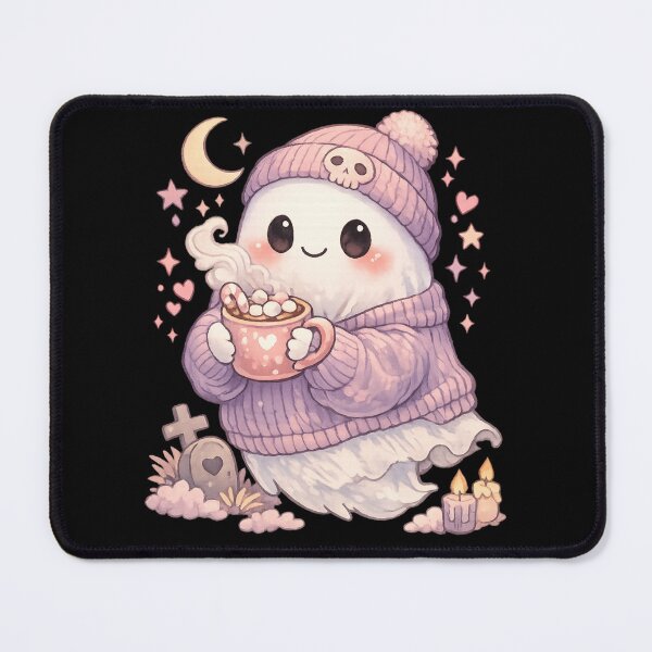 Item preview, Cozy Little Ghost — Soft Spooky Comfort with Warm Cocoa designed and sold by Mouraludia.