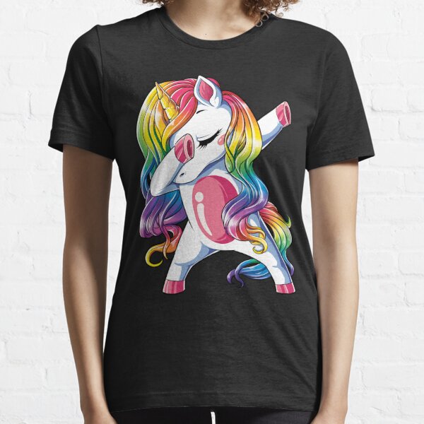 Dabbing Unicorn T Shirt Kids Girls Boys Rainbow Squad Cute Gifts Party Essential T-Shirt