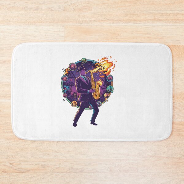 Item preview, Fiery Jazz Saxophonist - Neon Soul Musician Logo designed and sold by Alta-store.