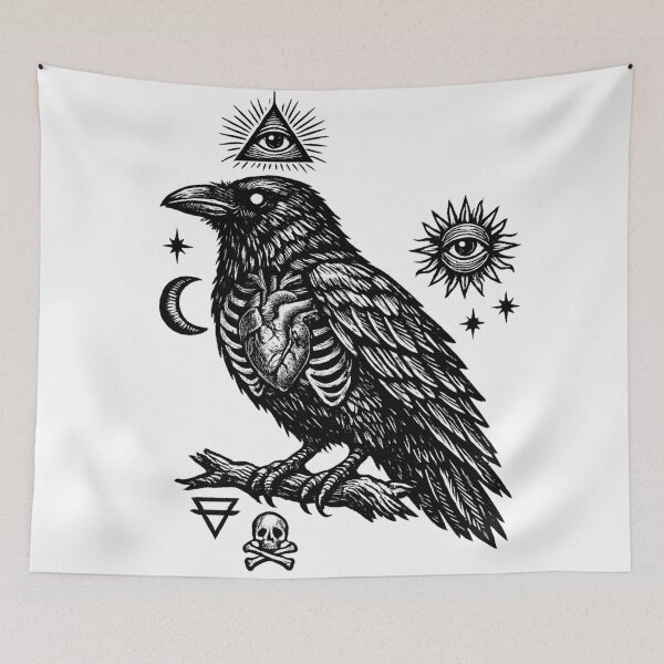 Item preview, Blackbird Omen — Heart of Bone Beneath the Watching Eye designed and sold by Mouraludia.