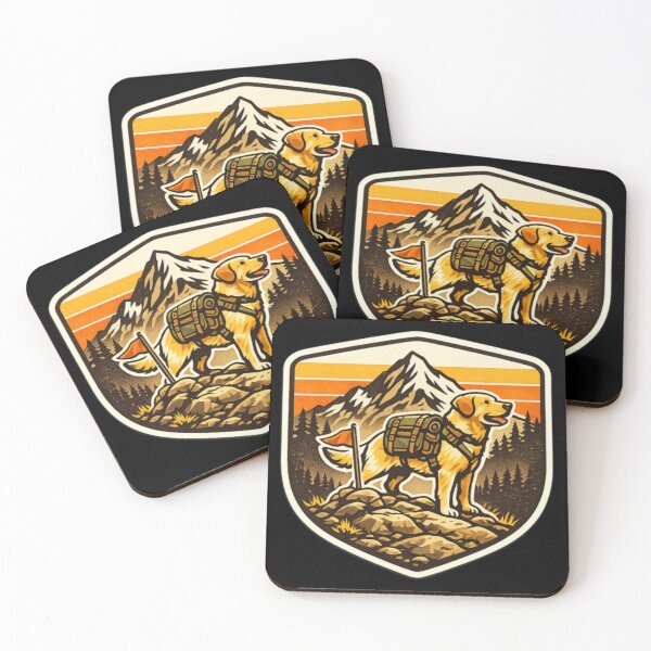 Item preview, Summit Flag Hiking Labrador – Retro Mountain Adventure Badge designed and sold by PawPrintCustom.