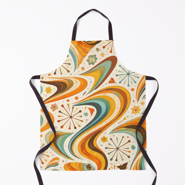 Item preview, Seamless 1960s Atomic Boomerang Pattern – Retro Wavy Swirls and Starbursts Repeat designed and sold by Cleora Art .