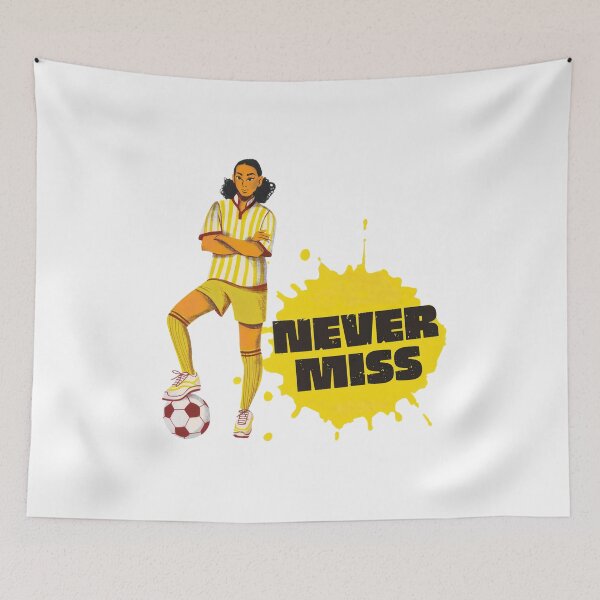 Item preview, Female Football Player – Never Miss Quote designed and sold by Adappai.