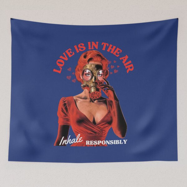 Item preview, Love is in the Air Inhale Responsibly Valentine Gift for Stickers Notebooks Shirts Bags Magnets and More designed and sold by eatmorvelopator.