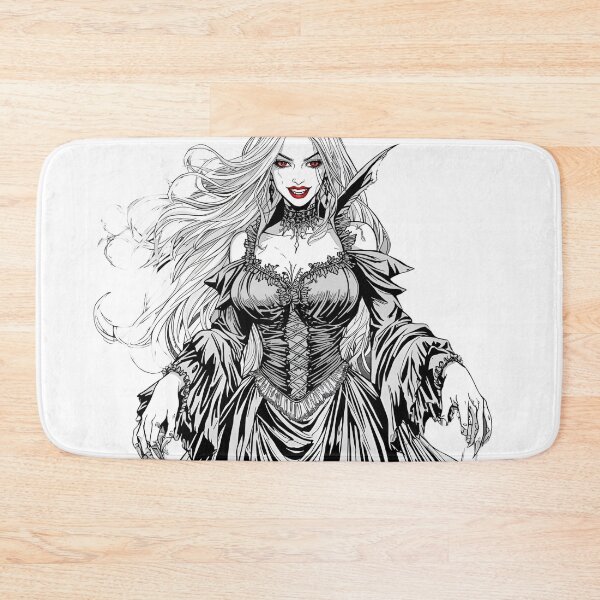 Item preview, Gothic Vampire Queen Line Art (Red Eyes & Corset) designed and sold by Squiglix.