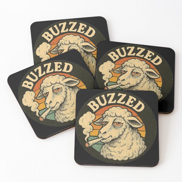 Item preview, Buzzed Sheep - Funny Stoner Sheep Retro 70s Sunset Art designed and sold by Stone-T .