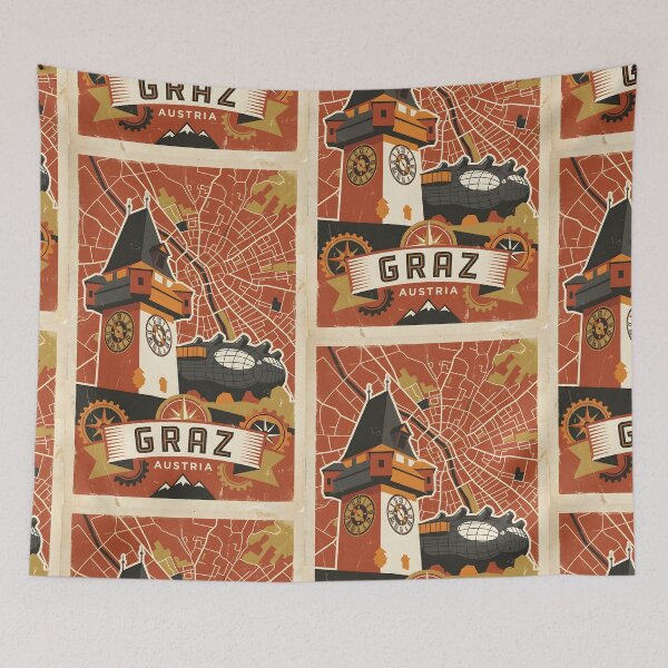 Item preview, Graz Austria Retro Vintage Travel Tourism B designed and sold by TravelersGems.