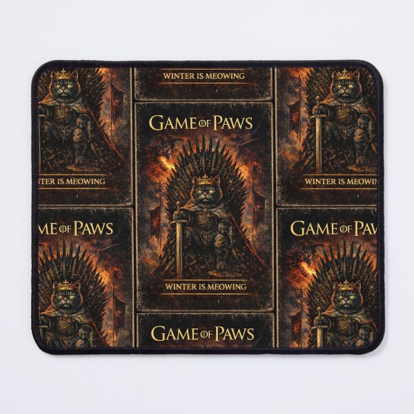 Item preview, Game of Paws – Winter Is Meowing | Retro Cat Fantasy Parody designed and sold by PureXpress.