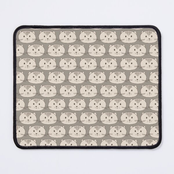 Item preview, Cute Beige Cat Faces on a Brown Background, Cat Collection designed and sold by FourAcreFarm.