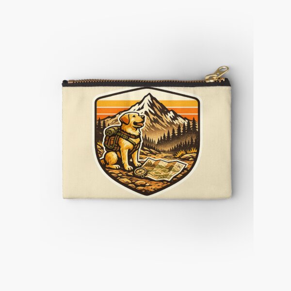 Item preview, Hiking Labrador Trail Map & Compass – Retro Adventure Badge Sticker designed and sold by PawPrintCustom.