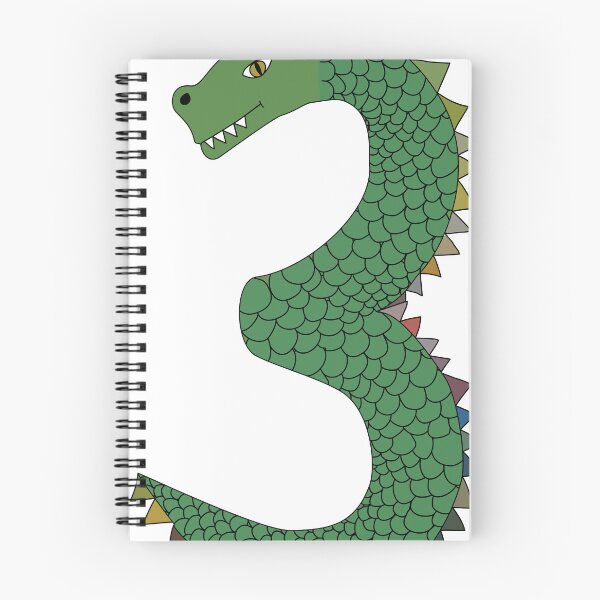 Item preview, 3rd Birthday Green Dragon drawn in the shape of a number three designed and sold by Sheridanlongdog.