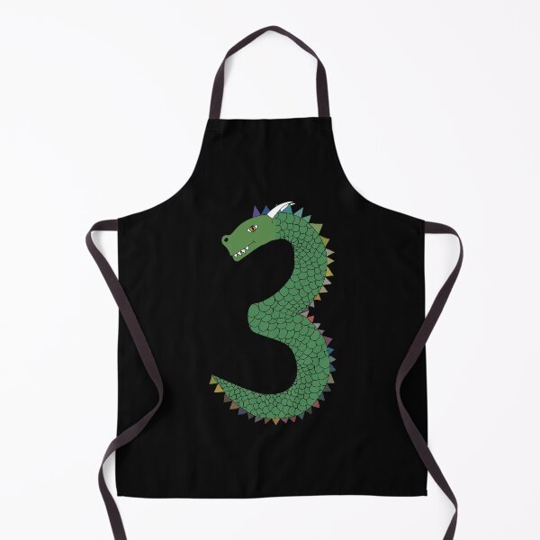 Item preview, 3rd Birthday Green Dragon drawn in the shape of a number three designed and sold by Sheridanlongdog.
