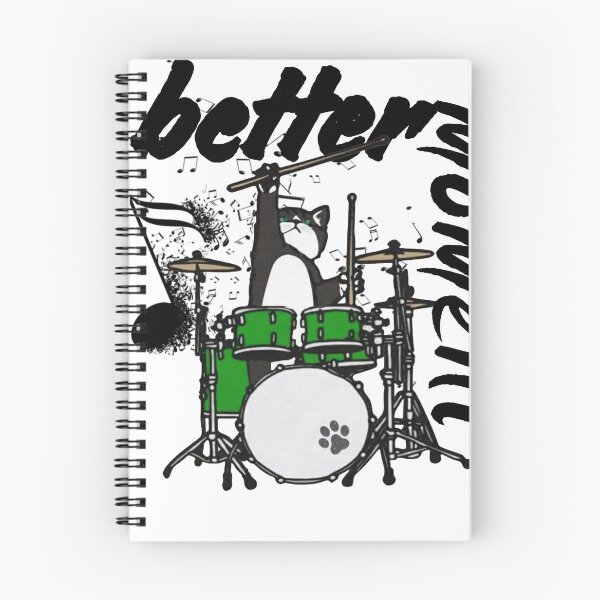 Item preview, Cat is playing drum– Abstract Drum Set and Treble Clef Fusion Design for Musicians, Drummers, and Music Lovers designed and sold by Tzemo101.