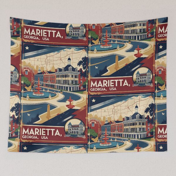 Aperçu de l'œuvre Marietta, Géorgie, États-Unis, tourisme vintage créée et vendue par TravelersGems.