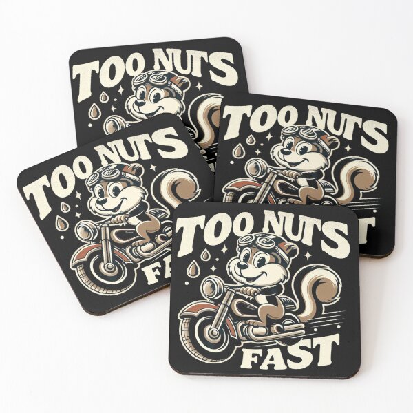 Item preview, Squirrel Motorcycle Retro - Too Nuts Fast  Mascot designed and sold by Zoo-Moo.