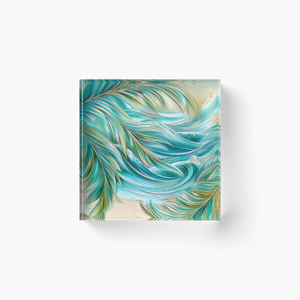 Item preview, Abstract Palm Trees Over Ocean Waves designed and sold by MargaretWiktor.
