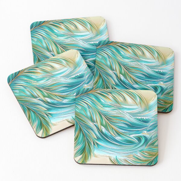 Item preview, Abstract Palm Trees Over Ocean Waves designed and sold by MargaretWiktor.