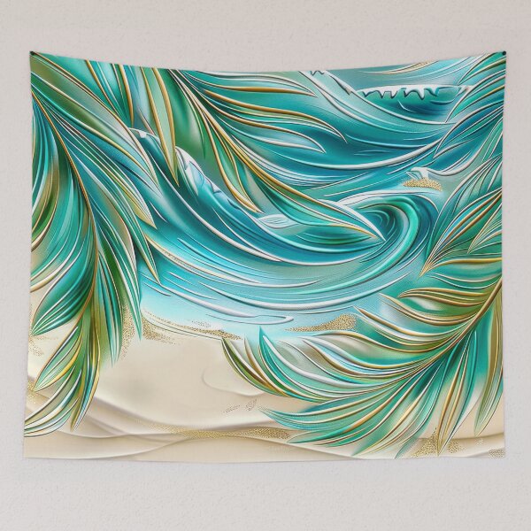 Item preview, Abstract Palm Trees Over Ocean Waves designed and sold by MargaretWiktor.