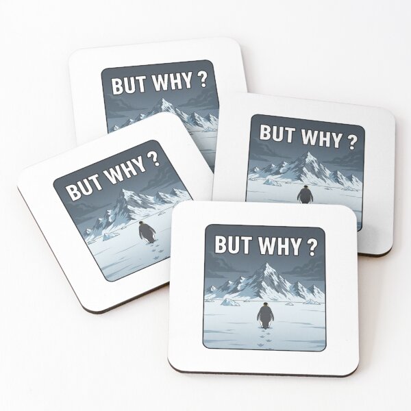 Item preview, Existential Penguin Illustration — Funny "But Why?" Antarctic Mountain Landscape designed and sold by Colorful-Garden.