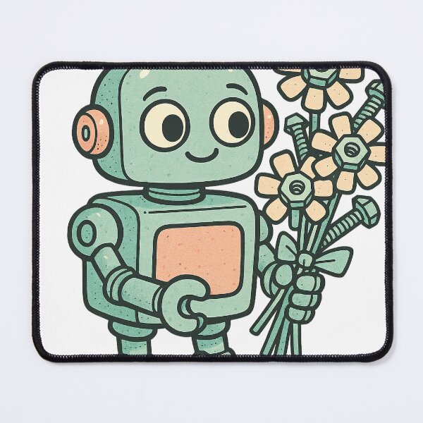 Item preview, Flowers made of screws - Robot with a heart designed and sold by AmoreArtworks.