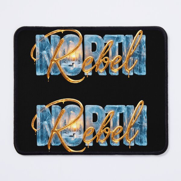 Item preview, Rebel North - 3D Ice & Gold Typography Minnesota designed and sold by The Grumpy Pet Club.