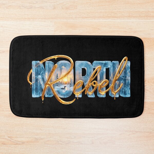 Item preview, Rebel North - 3D Ice & Gold Typography Minnesota designed and sold by The Grumpy Pet Club.