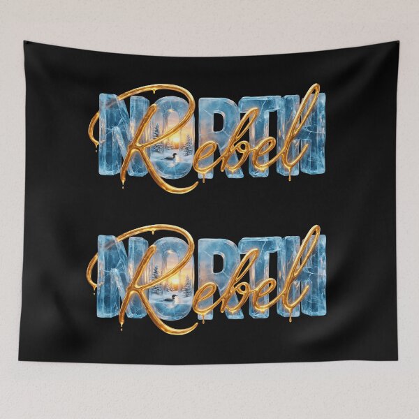 Item preview, Rebel North - 3D Ice & Gold Typography Minnesota designed and sold by The Grumpy Pet Club.