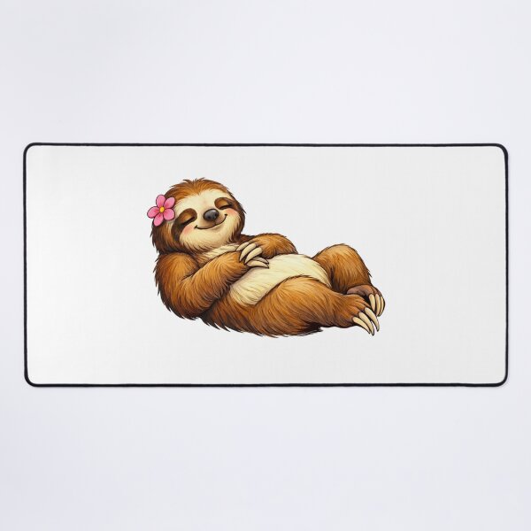 Item preview, Sleeping female sloth with flower designed and sold by Nasihasi.