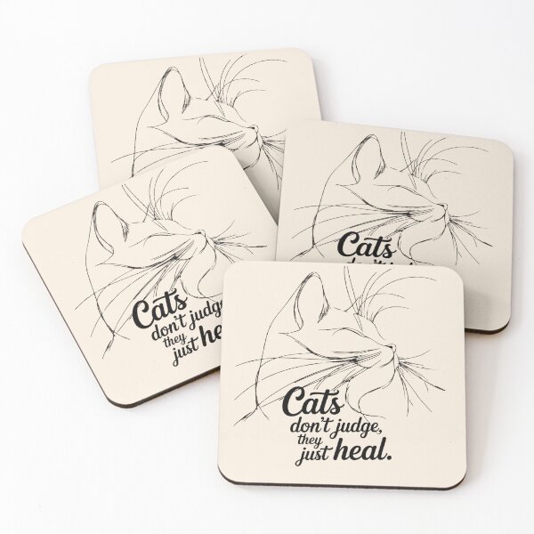Item preview, Cats Don’t Judge, They Just Heal – Cute Minimalist Cat Art designed and sold by ABLAT-CREATIONS.